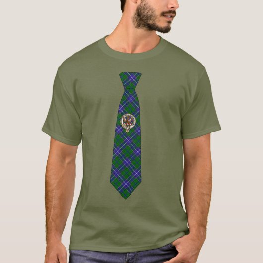 Wishart Scottish Badge & Tartan Necktie T-Shirt (Vorderseite)