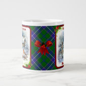 Wishart Tartan & Robin Christmas Personalized Jumbo-Tasse (Vorderseite)