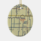 Wishek ND Alte Karte Keramik Ornament (Rechts)