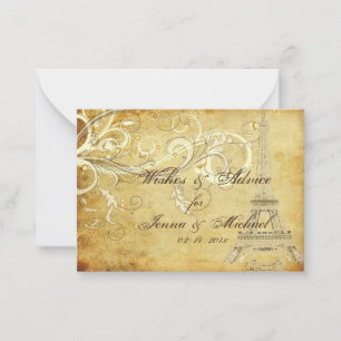 WISHER & BERATUNG VINTAGE EIFFEL TOWER/CREAM WIRBE HINWEISKARTE