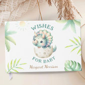 Wishes For Baby Girl Cute Dinosaur Guest Book Gästebuch