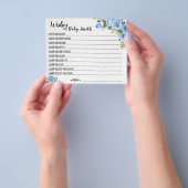 Wishes for the Baby Blue Flowers Baby Shower card Flyer (Gruppe)