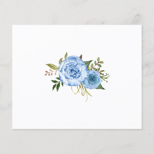 Wishes for the Baby Blue Flowers Baby Shower card Flyer (Hinten)