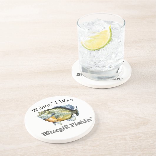Wishin I was Bluegill Fishin Getränkeuntersetzer (Seite)