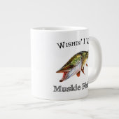 Wishin I was Muskie Fishin Jumbo-Tasse (Vorderseite Rechts)