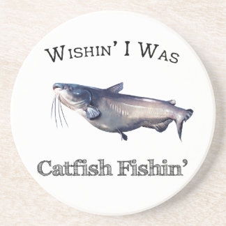 Wishin ich war Catfish Fishin Getränkeuntersetzer