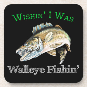 Wishin Ich war Walleye Fishin Getränkeuntersetzer