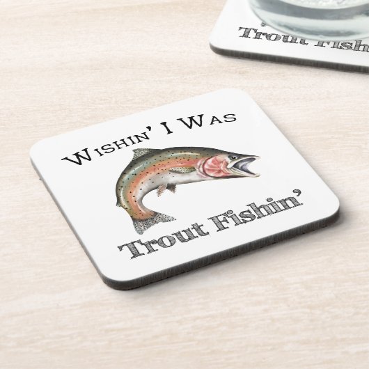 Wishin zum Foreut Fishin Getränkeuntersetzer (Linke Seite)