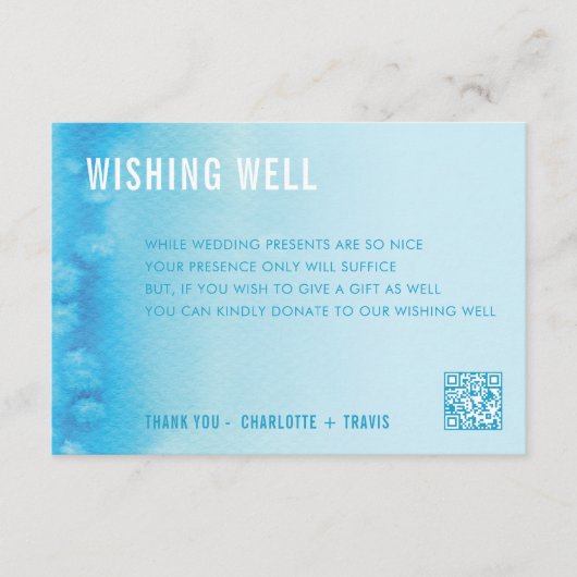 WISHING GUCARD :: ombre watercolor blue Begleitkarte (Vorderseite)