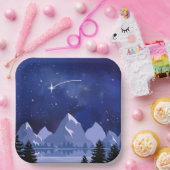 Wishing Star Night Sky Pappteller (Party)