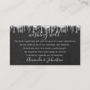 Wishing Well For Wedding Invitation Graphite Visitenkarte