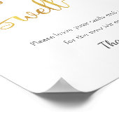 "Wishing Well" Gold White Trend Wedding Sign Poster (Ecke)