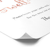 "Wishing Well" Rose Gold Weißes einfaches Hochzeit Poster (Ecke)