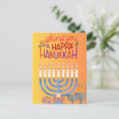 Wishing You A Happy Hanukkah Greeting Card Feiertagspostkarte (Stehend Vorderseite)