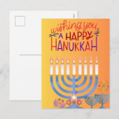 Wishing You A Happy Hanukkah Greeting Card Feiertagspostkarte (Vorne/Hinten)