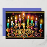Wishing You a Joyful Glow Menorah Watercolor Folien Feiertagskarte<br><div class="desc">Wishing You a Joyful Glow Menorah Watercolor</div>