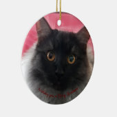 Wishing you a Merry Christmas black silver ragdoll Keramik Ornament (Rechts)