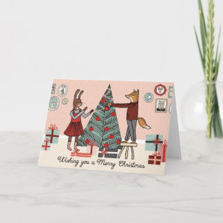 Wishing you a Merry Christmas - Decorate the Tree Feiertagskarte