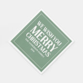 Wishing You A Merry Christmas Holiday Green Serviette (Ecke)