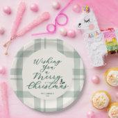 Wishing You a Merry Christmas Plaid Pappteller (Party)