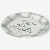 Wishing You a Merry Christmas Plaid Pappteller (Schrägansicht)