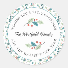 Wishing You a Tasty Christmas Runder Aufkleber