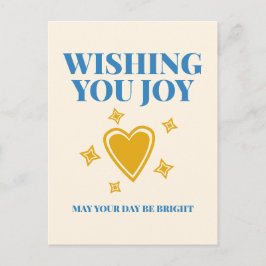 Wishing You Joy Heartfelt Typography Postcard Postkarte