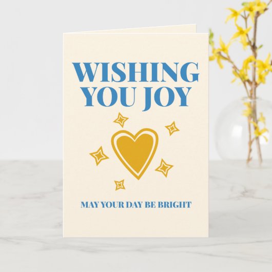 Wishing You Joy Versatile Custom Typography Karte (Gelbe Blume)