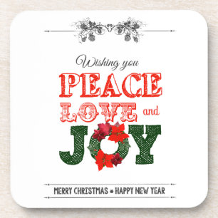 Wishing you peace love and Joy Getränkeuntersetzer