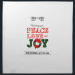 Wishing you peace love and Joy Serviette<br><div class="desc">Wishing you peace love and Joy</div>