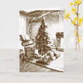 Wishing You The Best Wonderful Christmas Nostalgia Karte (Gelbe Blume)