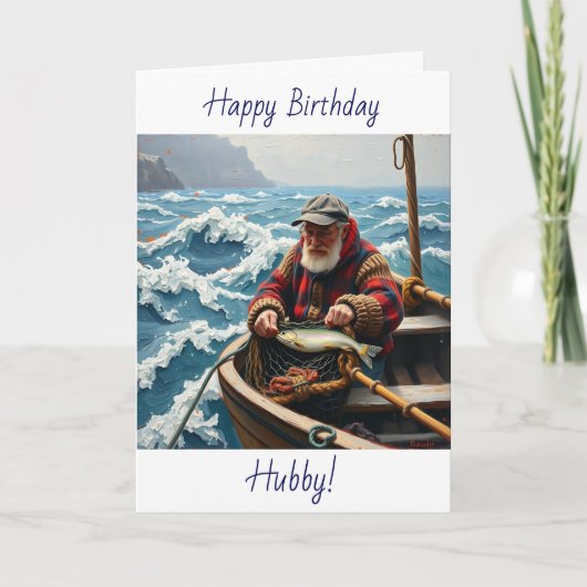 Wishing your Husband a Happy Birthday | Fishing Karte (Vorderseite)