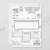 Wishlist Letter to Santa Coloring Activity Einladung (Vorderseite)