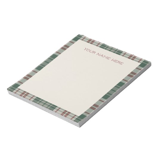 Wishlist Note Pad - Classic Christmas Plaid Notizblock (Rotiert)