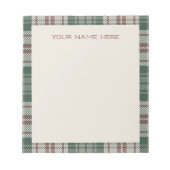 Wishlist Note Pad - Classic Christmas Plaid Notizblock (Vorderseite)