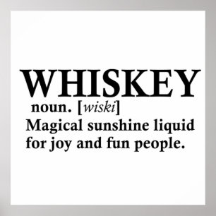 Wiskey-Definition lustige Alkohol-Sprüche Poster