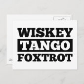 Wiskey Tango Foxtrot Postkarte (Vorne/Hinten)