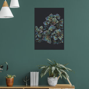 Wismut-Kristall-Regenbogen-Holografisches-Mineral Poster
