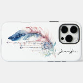 Wispers vom Wind Watercolor Feather Case-Mate iPhone Hülle (Rückseite (Horizontal))