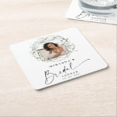 Wisps of Eukalyptus Greenery Foto Brautparty Rechteckiger Pappuntersetzer (angewinkelt)