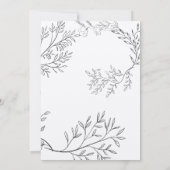 Wispy Black Floral Konturen über Kraft Wedding Einladung (Rückseite)