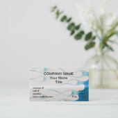 wispy blaue hotrod Flammen Visitenkarte (Stehend Vorderseite)