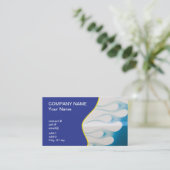 wispy blaue hotrod Flammen Visitenkarte (Stehend Vorderseite)