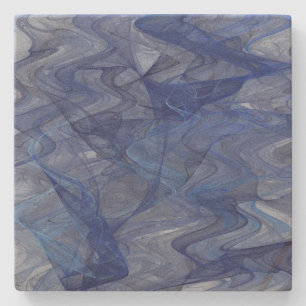 Wispy Blue Abstrakt Fraktal Square Untersetzer