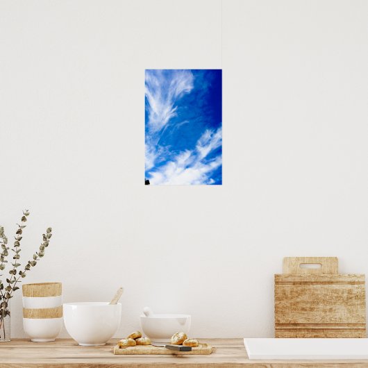 Wispy Clouds - Blau Poster (Küche)