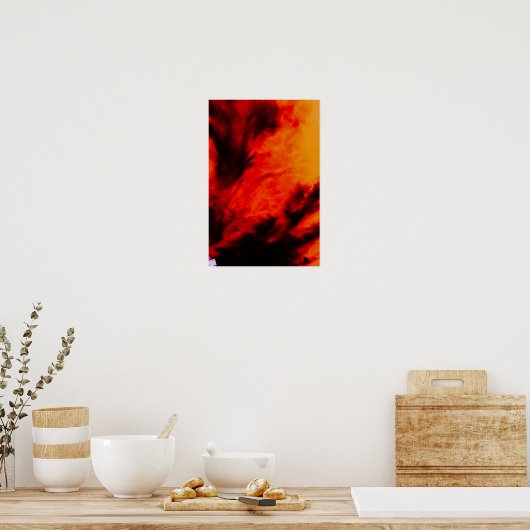 Wispy Clouds - Orange Poster (Küche)