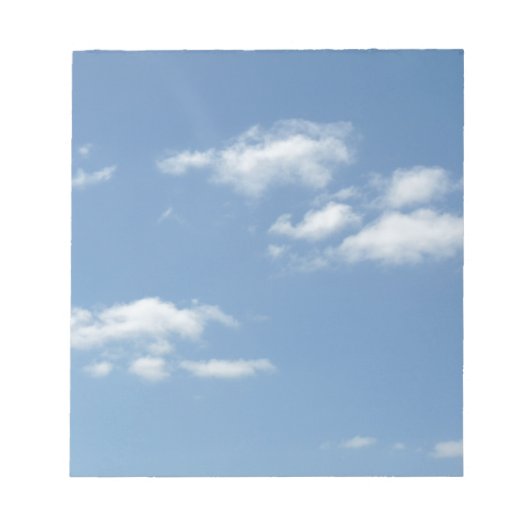 Wispy Clouds Powder Blue Sky Notizblock (Vorderseite)