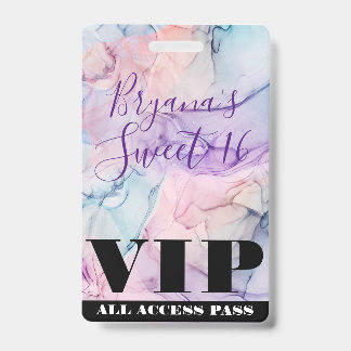Wispy Ethereal Pastel Watercolor Geburtstag VIP Ausweis