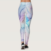 Wispy Ethereal Pastel Watercolor Inky Fantasy Glam Leggings (Rückseite)