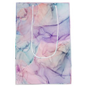 Wispy Ethereal Pastel Watercolor Inky Fantasy Glam Mittlere Geschenktüte (Rückseite)